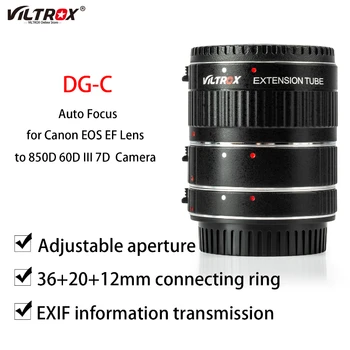 Viltrox DG-C Kamera Objektív Adapter Gyűrű Auto Fókusz Makró Hosszabbító Cső Canon EOS EF-Objektív DSLR Fényképezőgép Canon EOS EOS 60D 80D