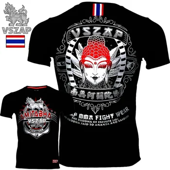 Vszap Muay Thai Póló Pamut MMA Jersey Férfi Nő Ingyenes Elleni Harc Kick-box, Kick Box Edzés Ing, Jiujitsu Rashguard