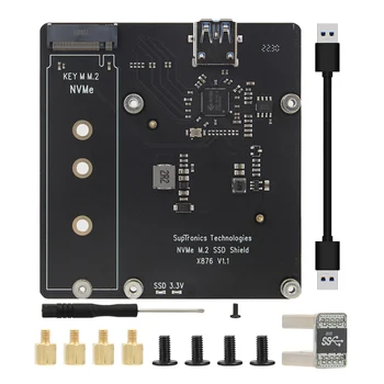 X876 V1.1 M. 2 NVME SATA SSD Ultra-Vékony Terjeszkedés Testület a Raspberry Pi 4 Modell B NAS Storage Modul