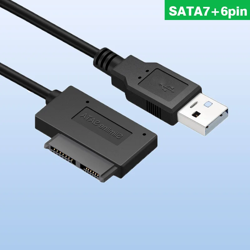 ÚJ USB-7+6 13Pin mini SATA Kábel Kijelző a laptop Notebook DVD/CD-ROM HDD Caddy Vékony Meghajtó Adapter SATA7+6pin