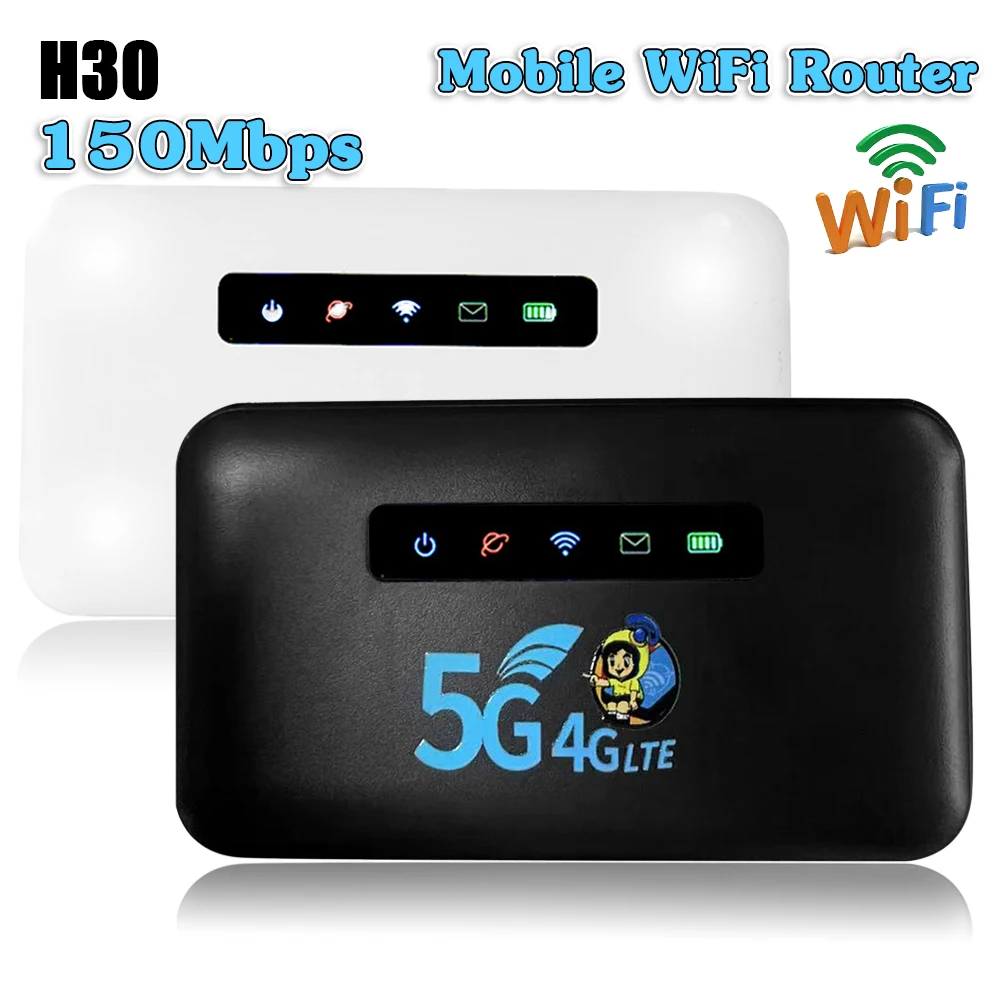 H30 Mobil WiFi Router 4G/5G Lte 150Mbps Hordozható Modem Mini Router a SIM-Kártya Nyílásba Hotspot Zsebében 2600mAh a Szabadtéri Utazás