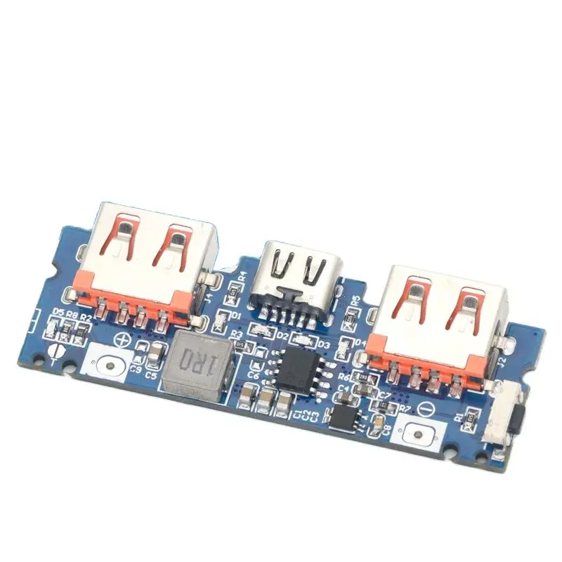 C-típusú töltő port Kettős usb töltő bank power board erősítő modul 2.4 mobil tápegység DIY alaplap 5V