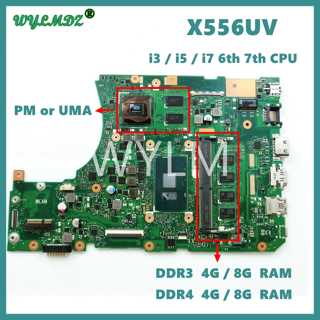X556UV Alaplap Az ASUS X556U X556UJ X556UA X556UAK/UAM X556UV X556UQ X556UQK K556U K556UQ K556UQK X556UR X556URK Alaplap
