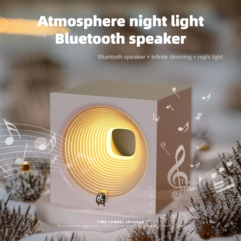 Új LED Hangulatú Éjszakai Fény USB Újratölthető Végtelen Tompítása Mini Asztali Éjjeli Bluetooth Hangszóró Hálószoba Éjjeli Lámpa