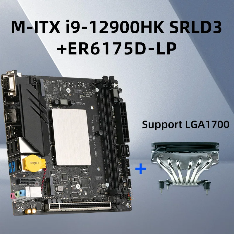 ERYING M-ITX Asztali Alaplap Szett Alaplapi CPU Core Kit i9 12900HK i9-12900HK SRLD3+Push-le CPU Levegő Hűvösebb ER6175-LP