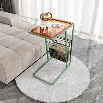 Átlátszó Északi Luxus Akril C-alakú Asztal Egyszerű, Modern asztali Online Híresség Designer Kanapé Sarkában Kis Asztalon